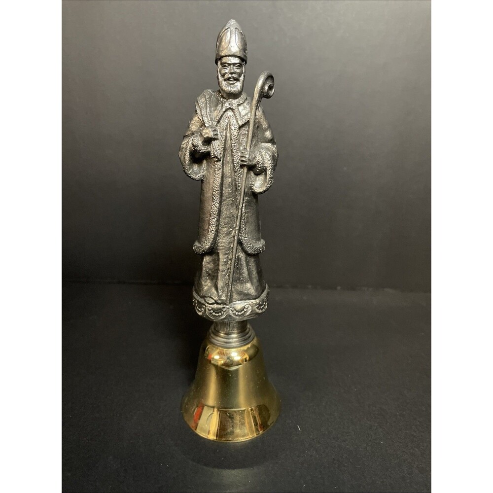 Michael Ricker Pewter Saint St. Nicholas Christmas With  Brass Bell 713/2500